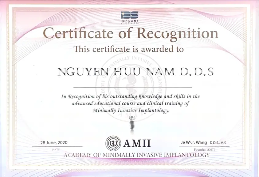 Bác sĩ Nguyễn Hữu Nam nhận chứng chỉ chuyên gia từ IBS IMPLANT Bác Sĩ Nguyễn Hữu Nam Của Nha Khoa Otis Dental Nhận Chứng Chỉ Chuyên Gia Từ Ibs Implant